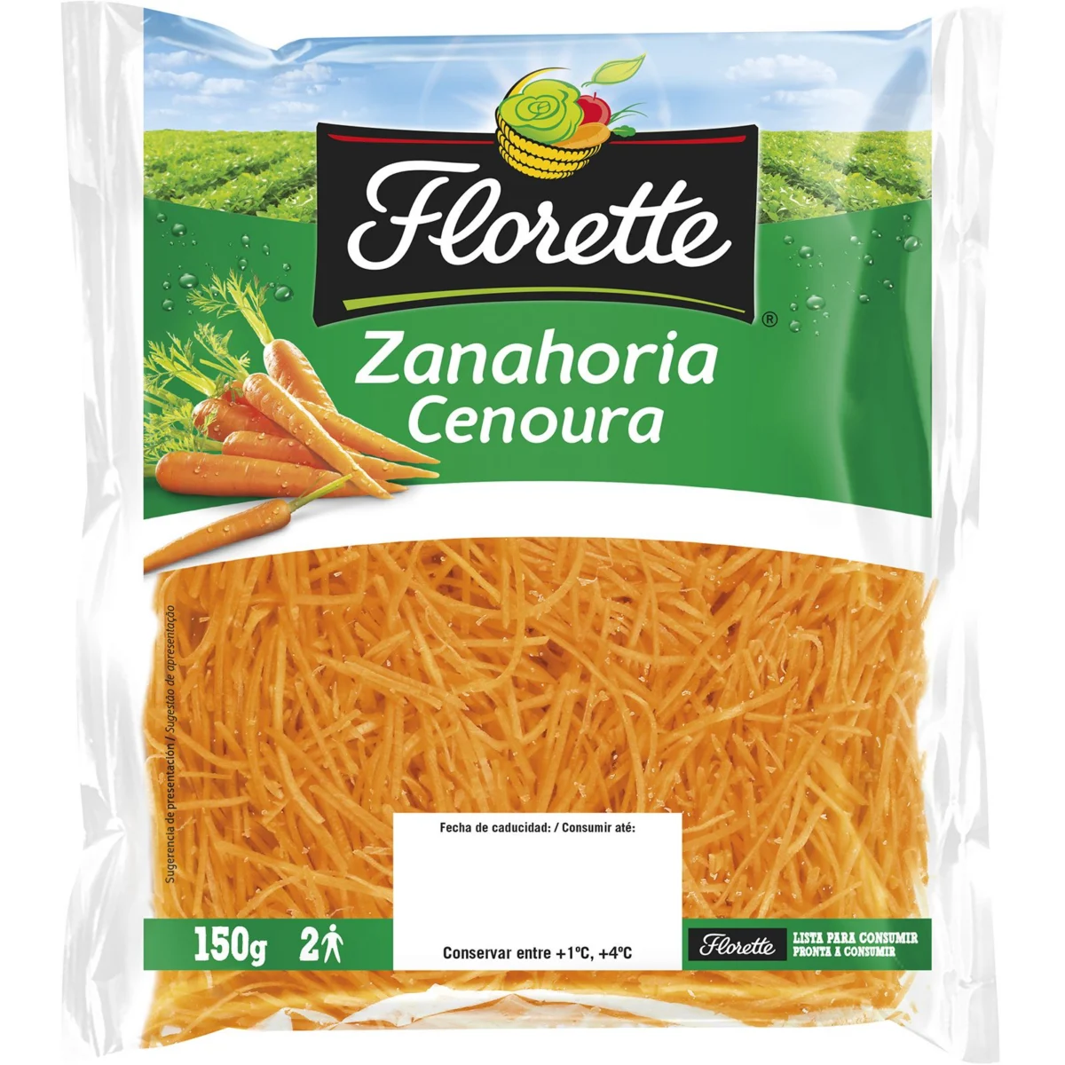 Grated carrots in a bag Florette