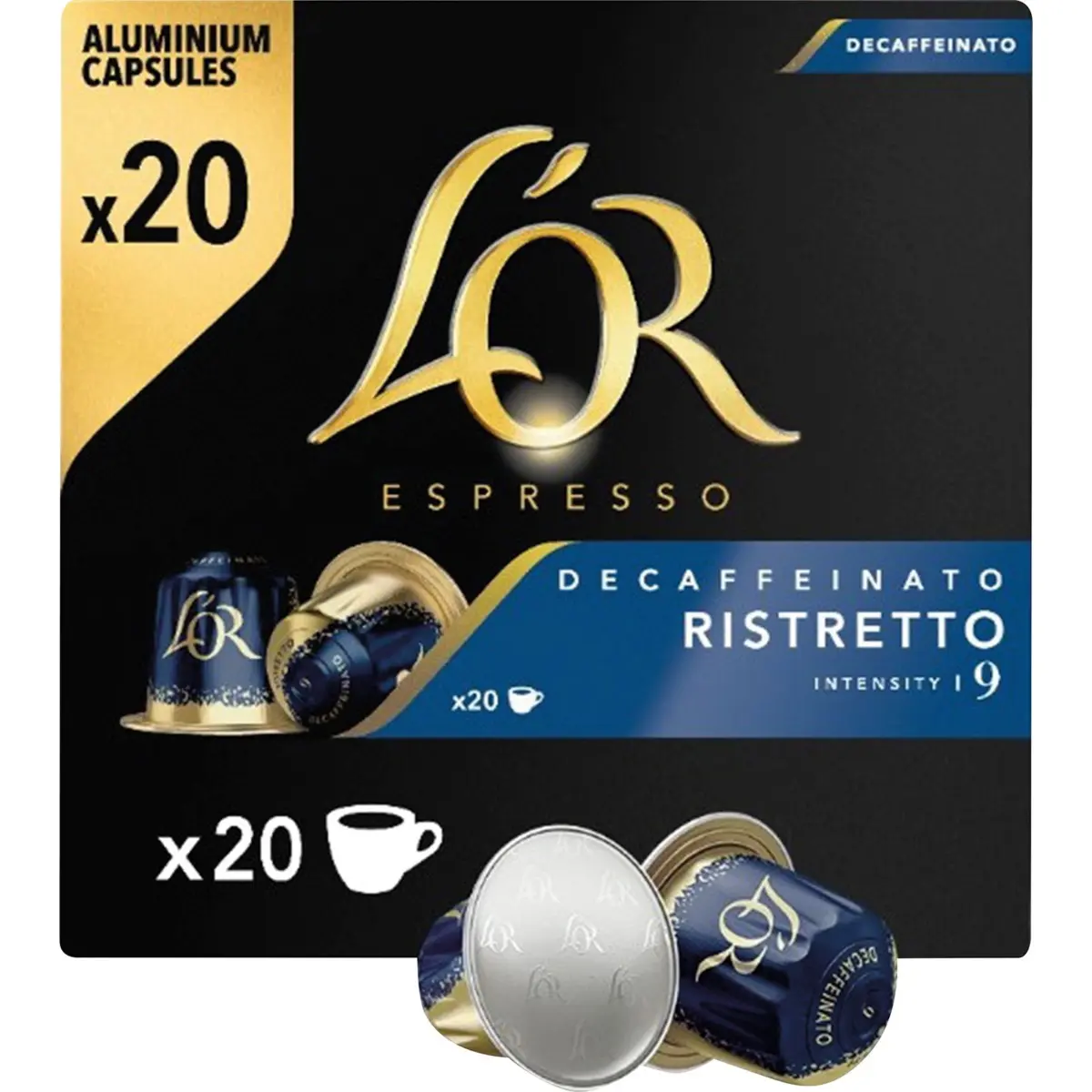 Càpsules de cafè Espresso Ristretto descafeïnat L'or