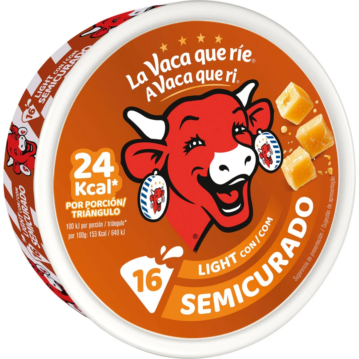 Leichter halbgereifter Käse, 16 Portionen Vaca Que Rie