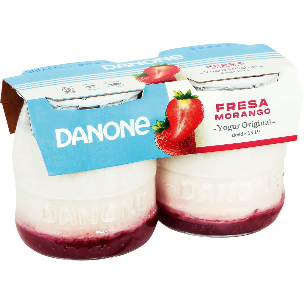 Йогурт Original с клубникой, упаковка 2 шт. Danone