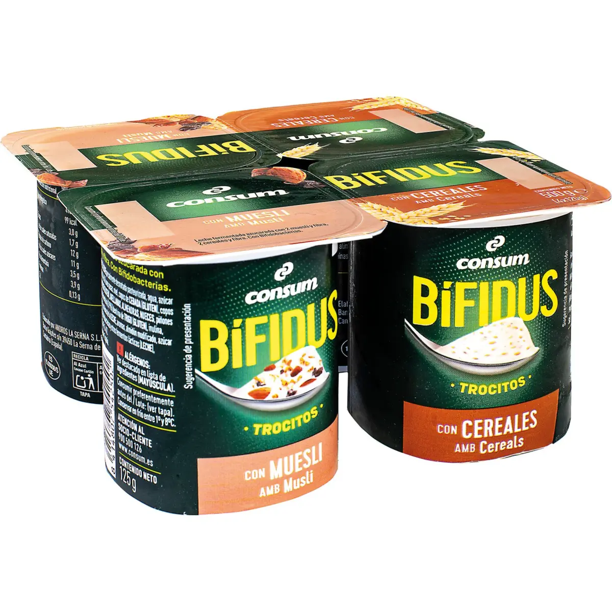 Bifidus-Joghurt mit Getreideflocken und Müsli Consum
