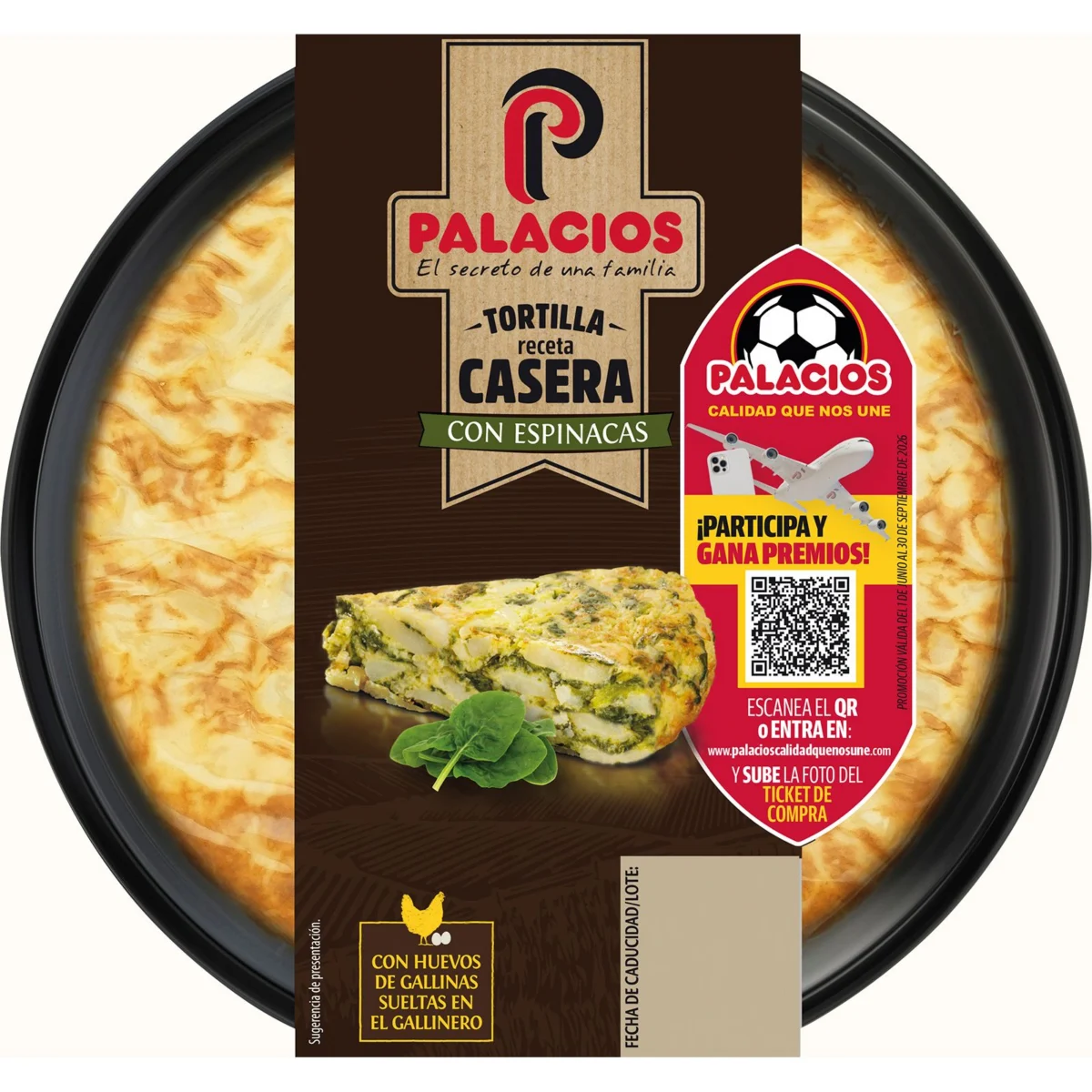 Frisches Kartoffelomelett mit Spinat Palacios