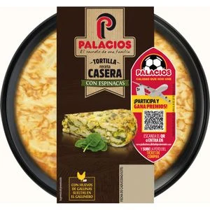 Tortilla fraîche aux pommes de terre et aux épinards Palacios