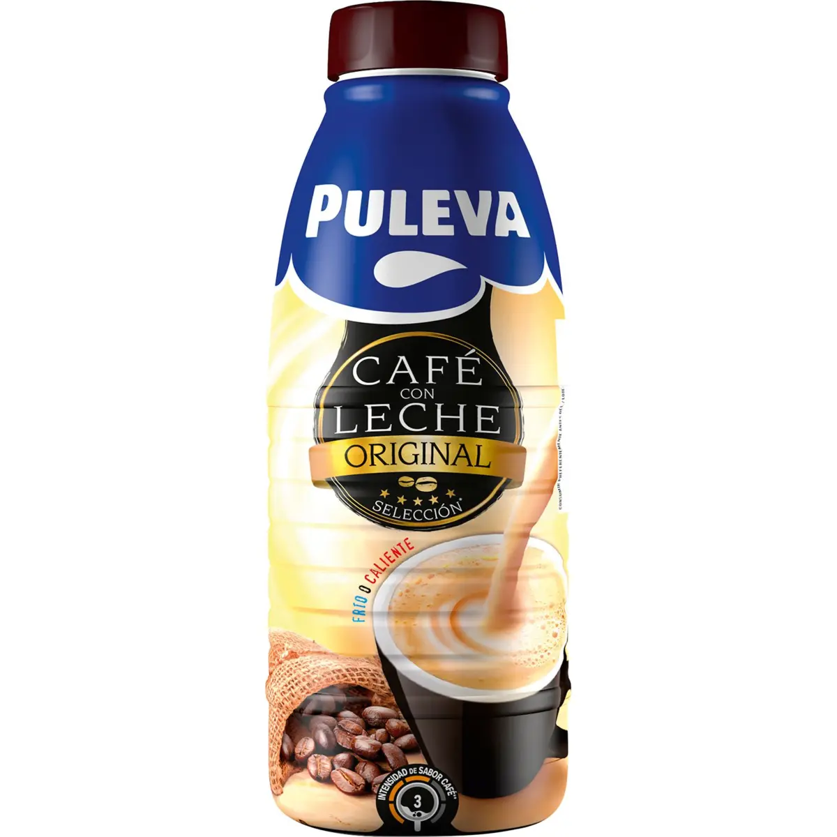 Kaffee mit Milch in der Flasche Puleva