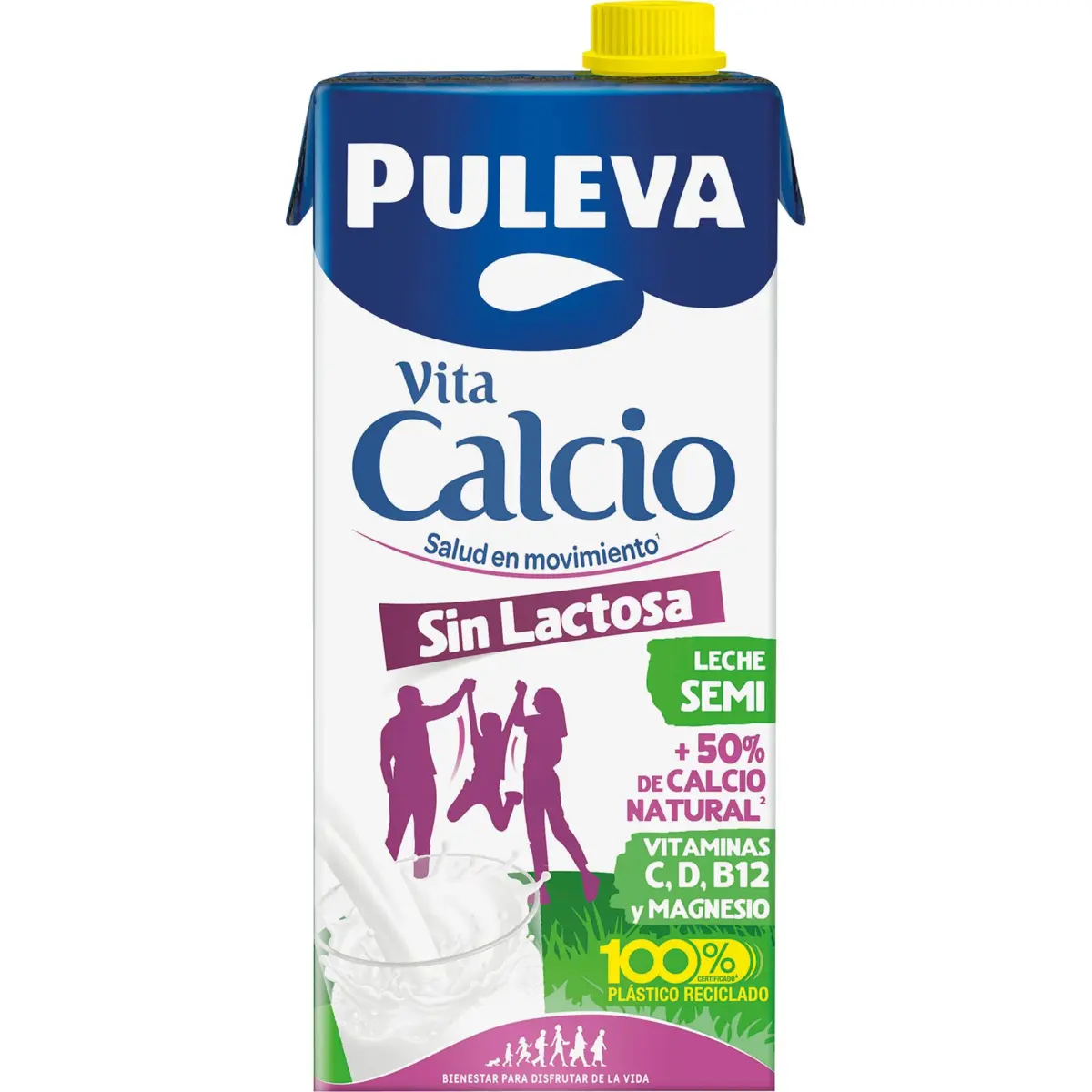 Llet semidesnatada sense lactosa amb calci Puleva en bric