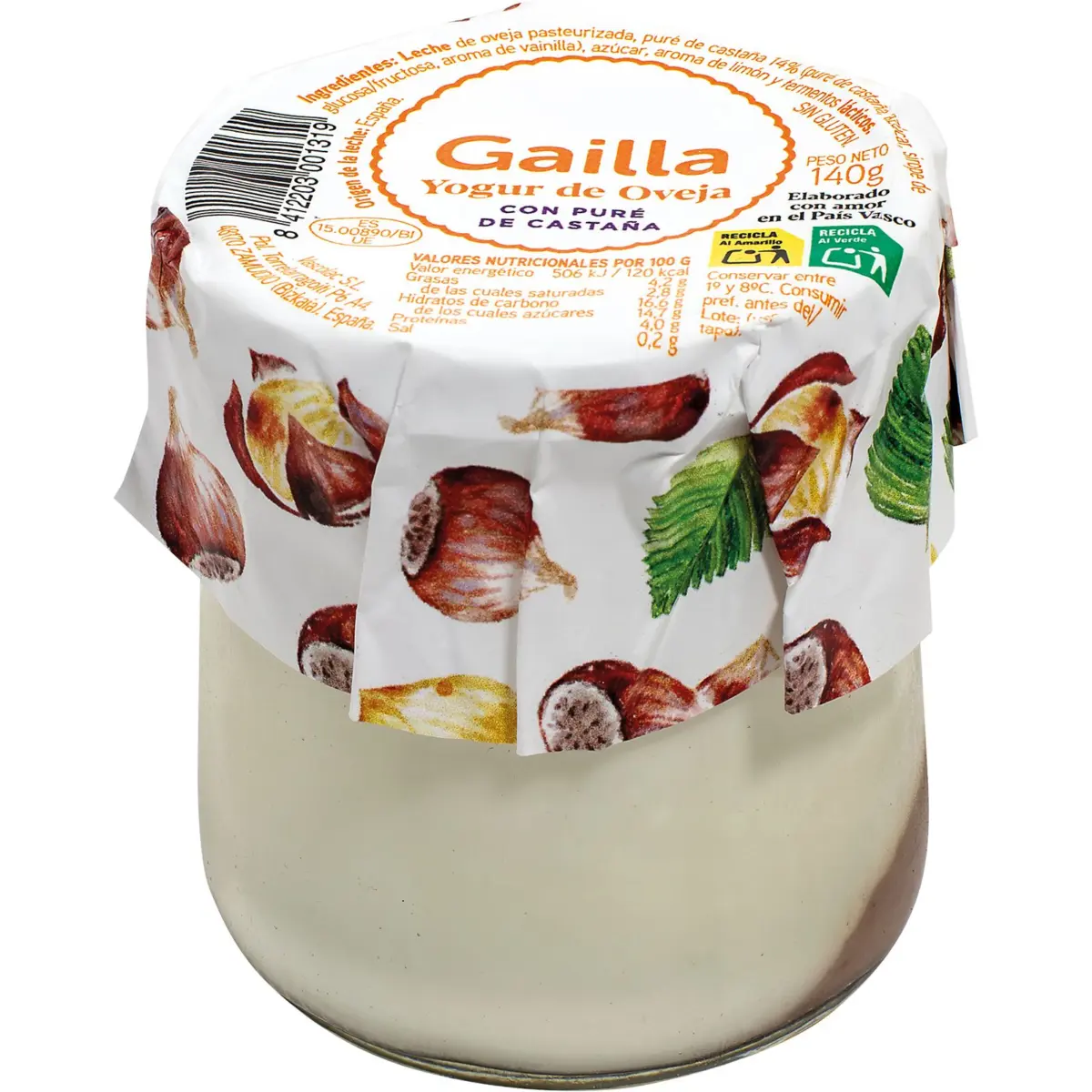 Yaourt au lait de brebis à la confiture de châtaigne Gailla