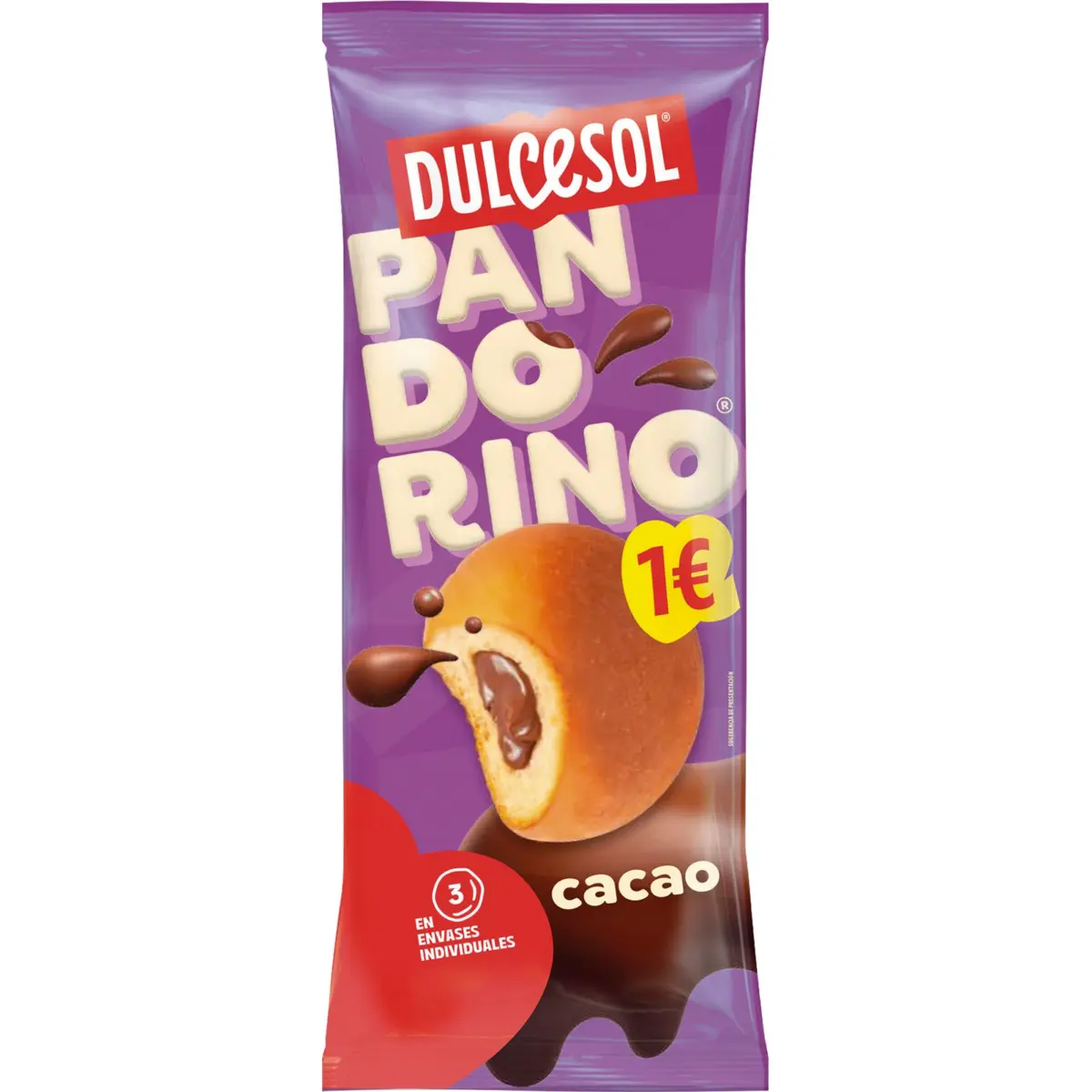Pandorino mit Kakao, Packung mit 3 Stück Dulcesol