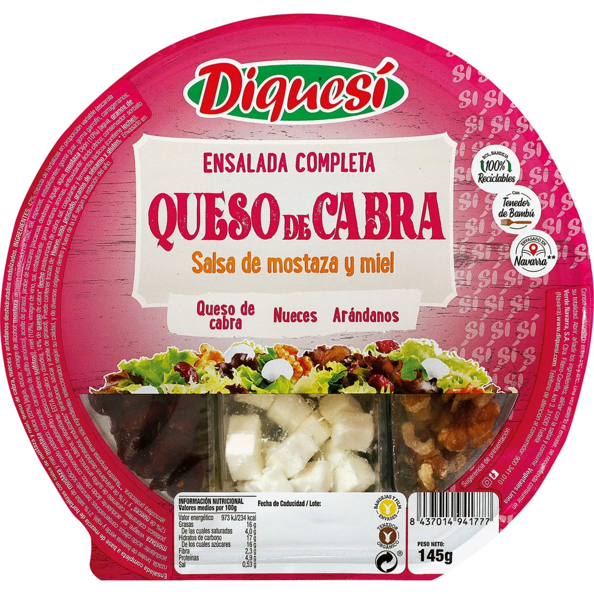 Amanida completa amb formatge de cabra Diquesí