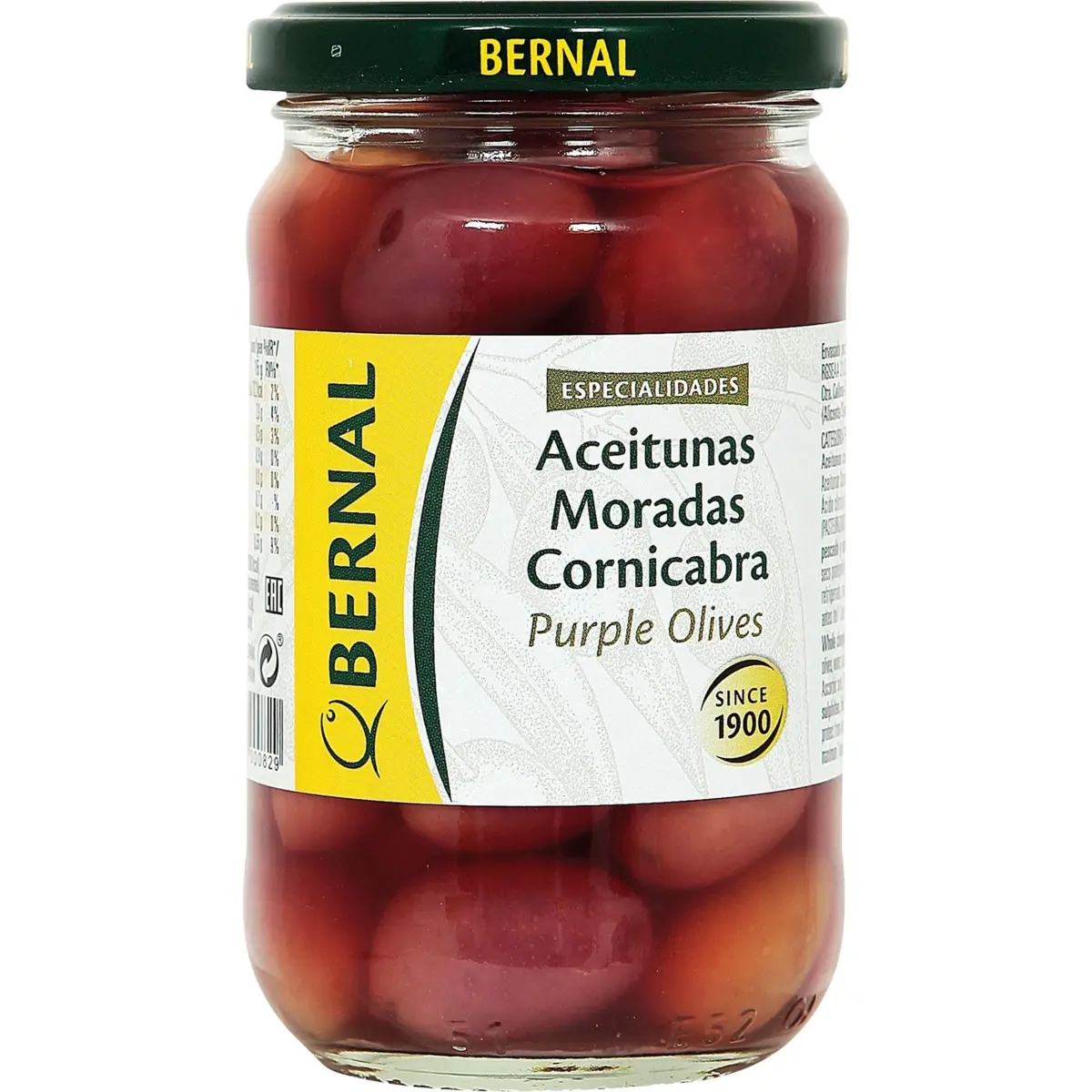 Violette Cornicabra-Olive im Glas Bernal