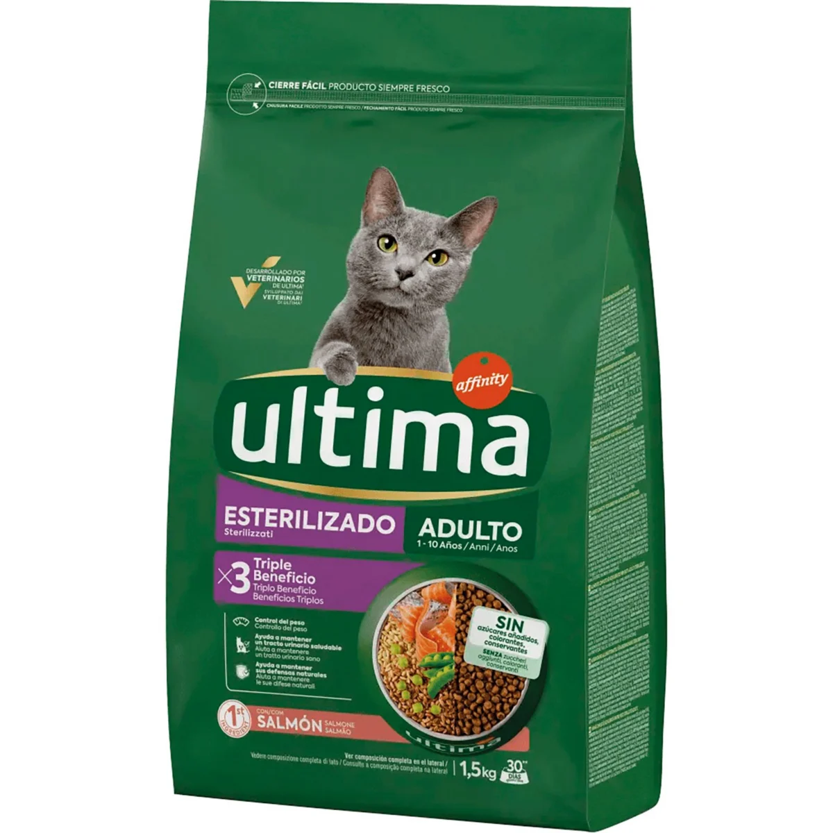 Comida Seca Gatos Esterilizados Salmon Ultima
