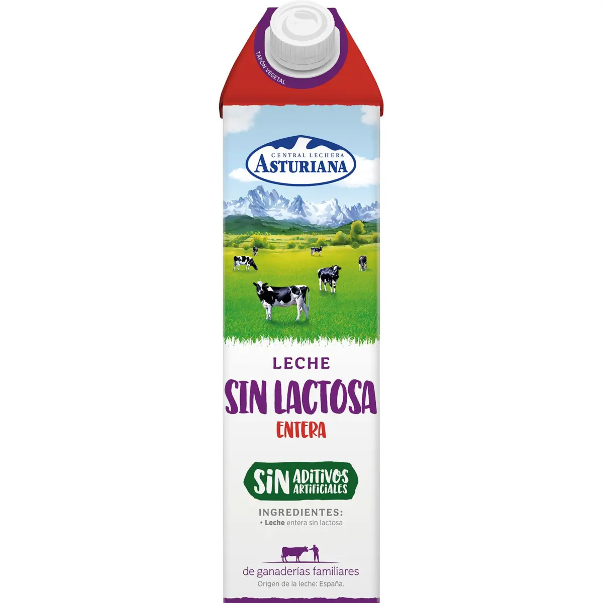 Lait entier sans lactose Asturiana en brique