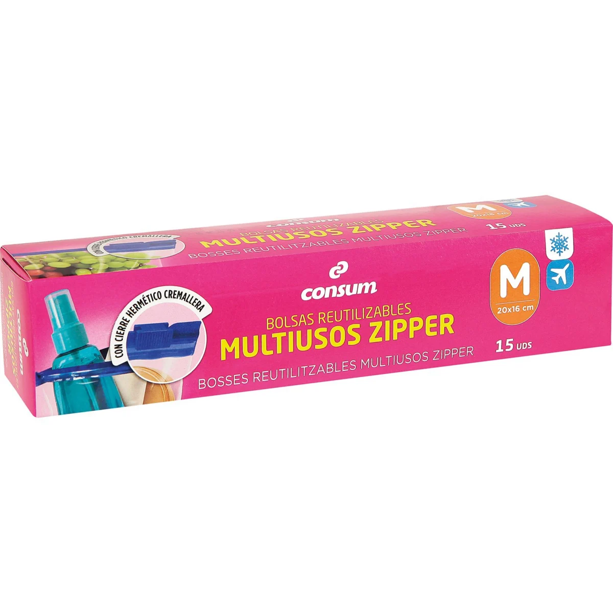 Bolsas Reutilizables Multiusos Zipper M Consum