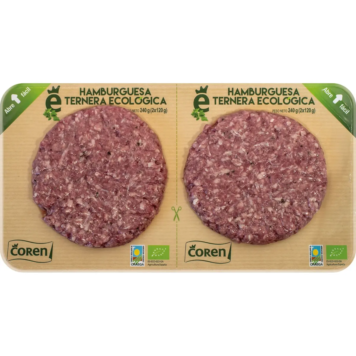 Organic beef burger Coren