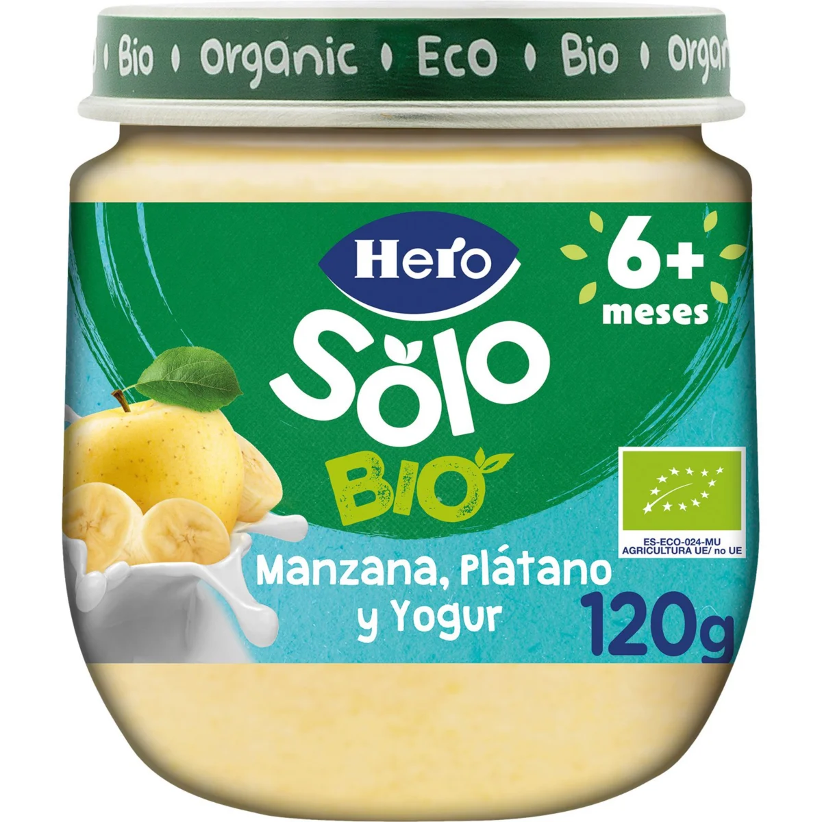 Poma, plàtan i iogurt Solo Eco Hero