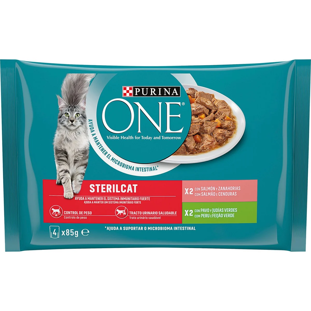 Nassfutter für Katzen mit Lachs und Pute Purina One