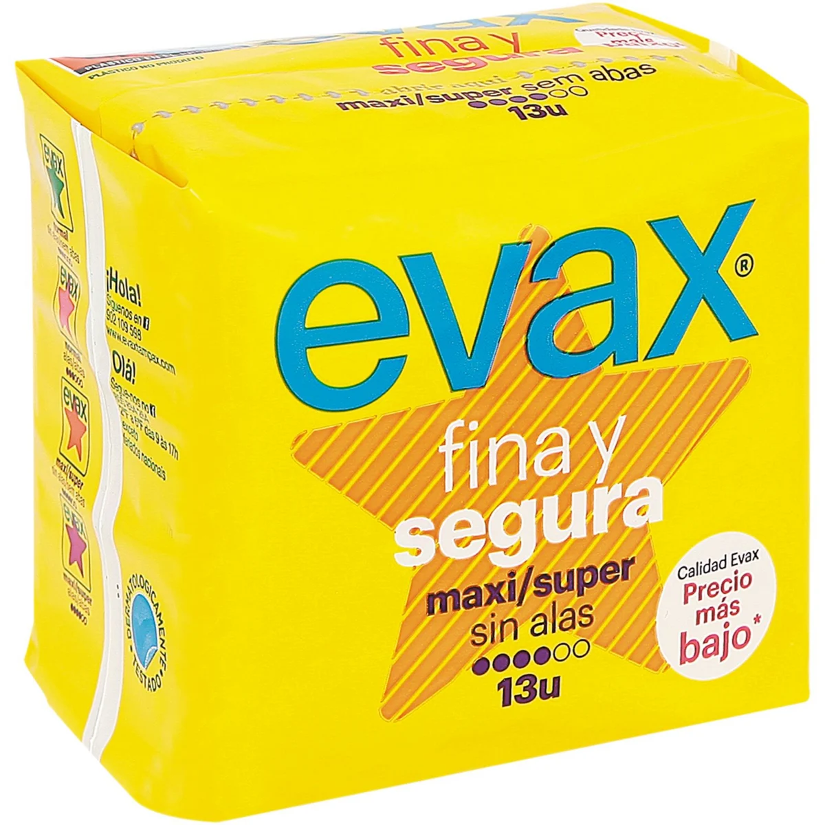 Compresa Maxi Sin Alas Fina&Segura Evax