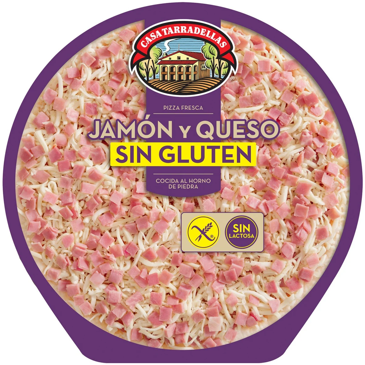 Pizza de pernil i formatge sense gluten i sense lactosa Tarradellas