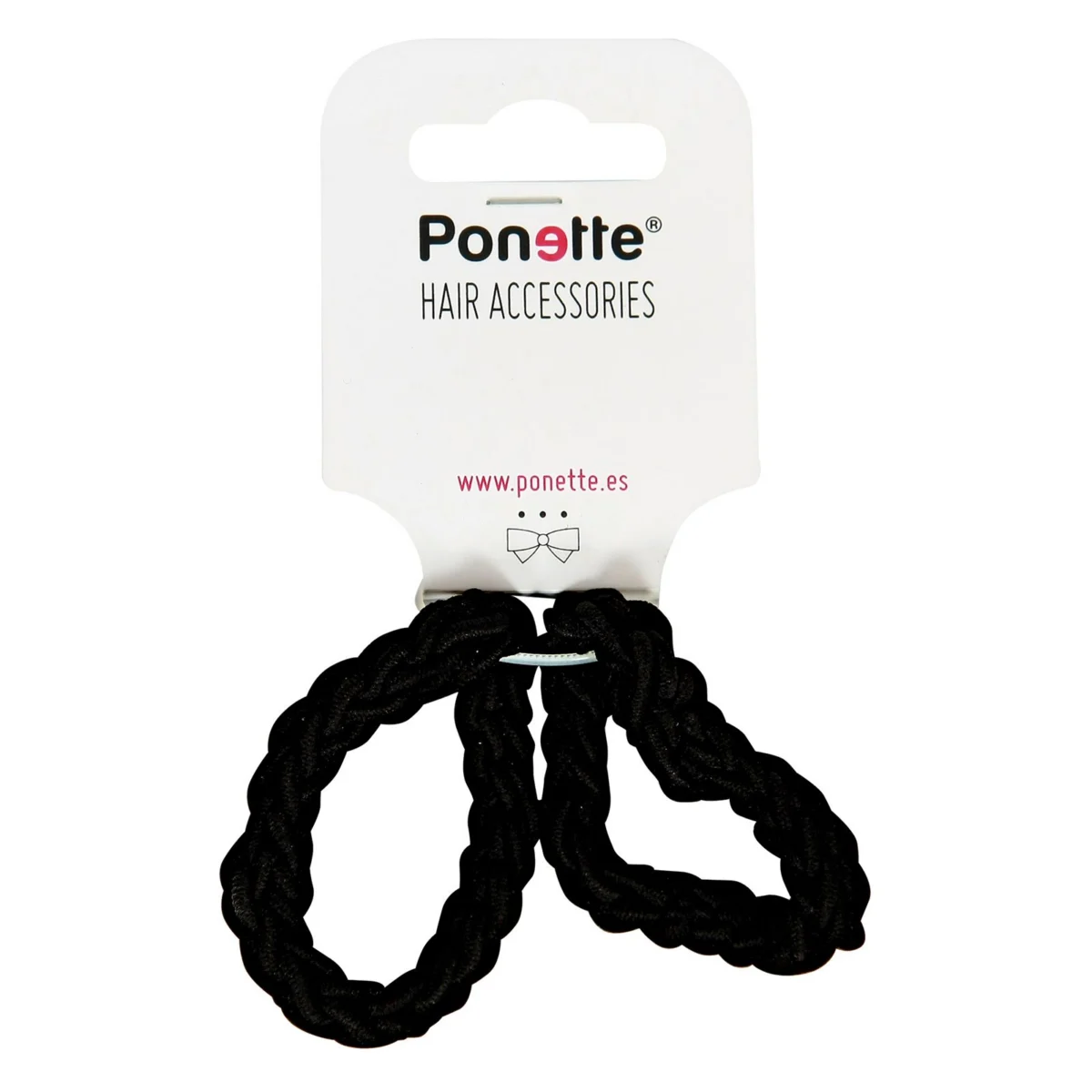 Чёрная плетёная резинка для волос Ponette