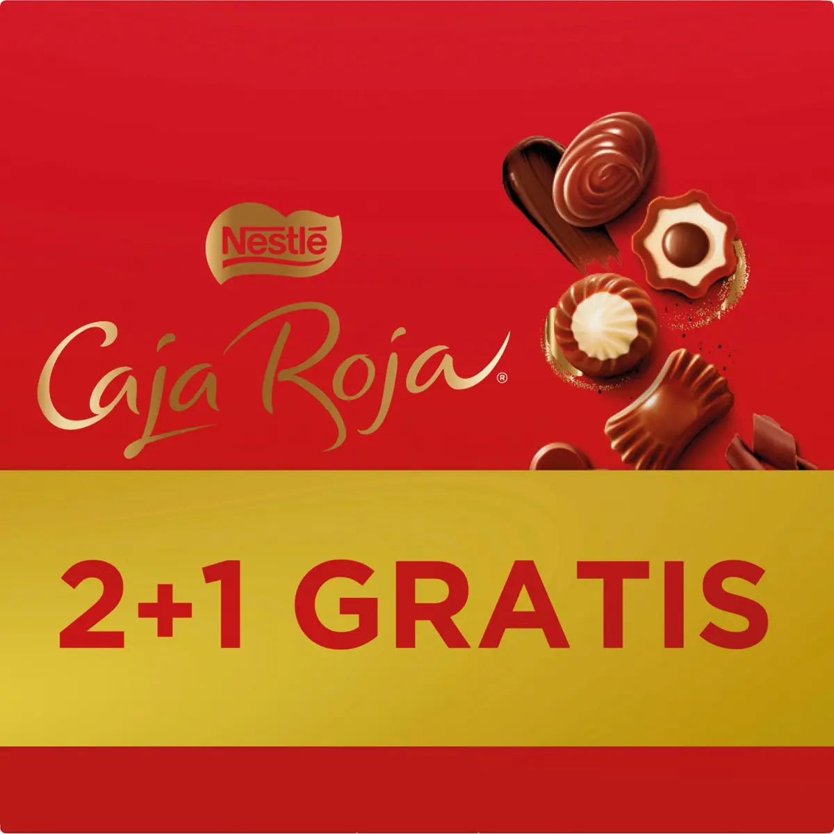 Lot de bombons en caixa vermella 2+1 Nestle