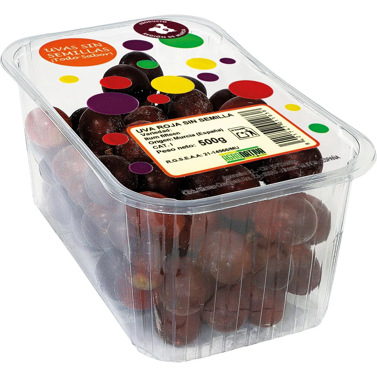 Raisin rouge sans pépins en barquette