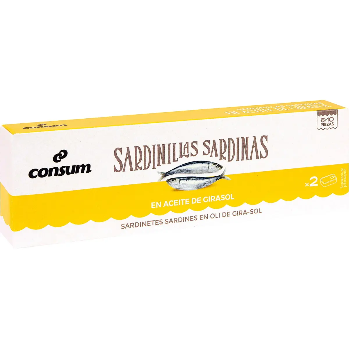 Sardinilles en oli de gira-sol, pack de 2 Consum
