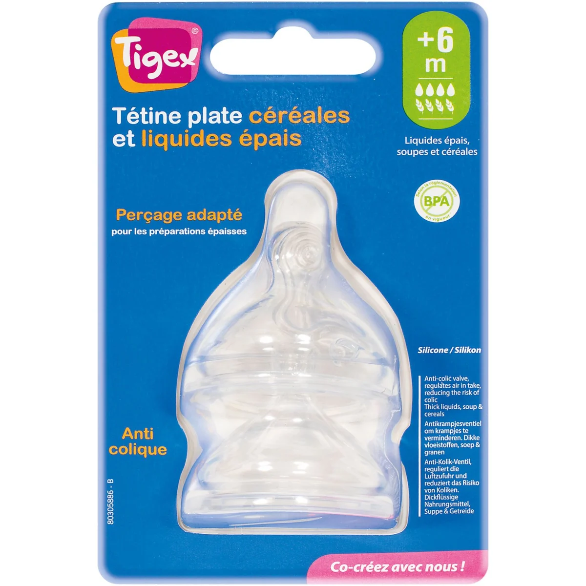 Deux tétines en silicone Tigex
