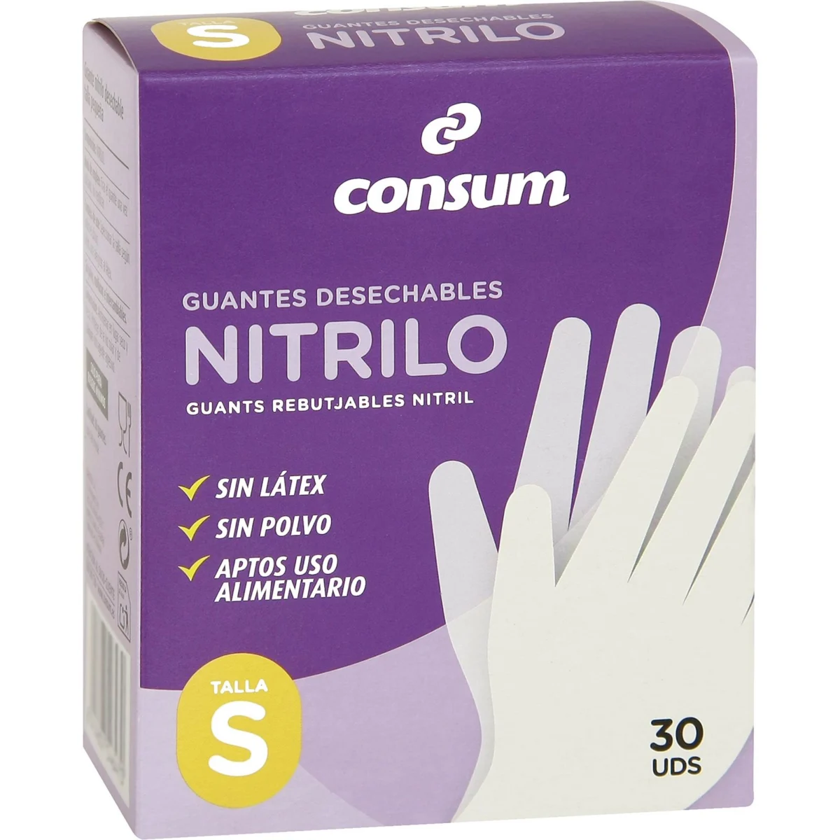 Disposable nitrile gloves, size S Consum