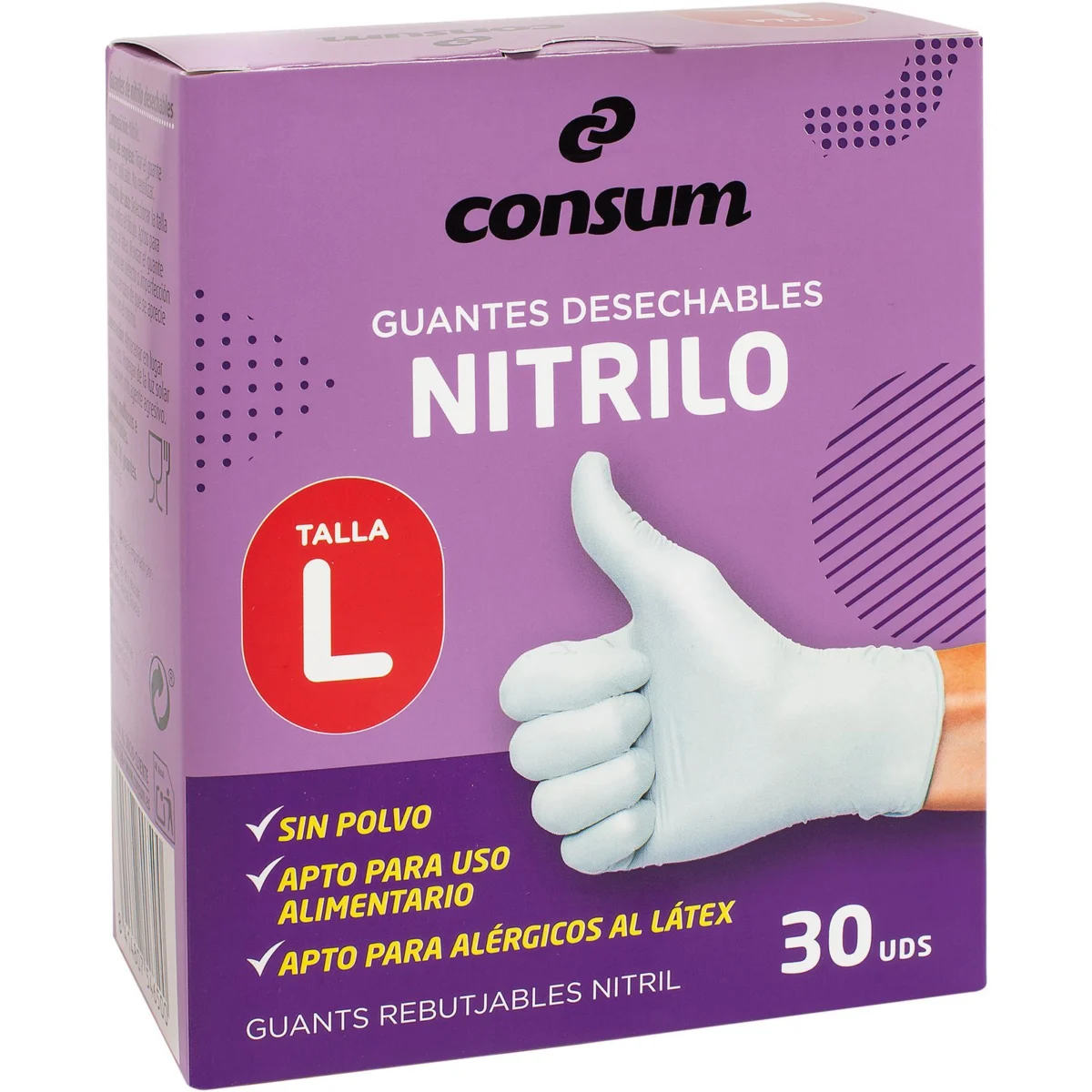 Gants jetables en nitrile, taille G Consum
