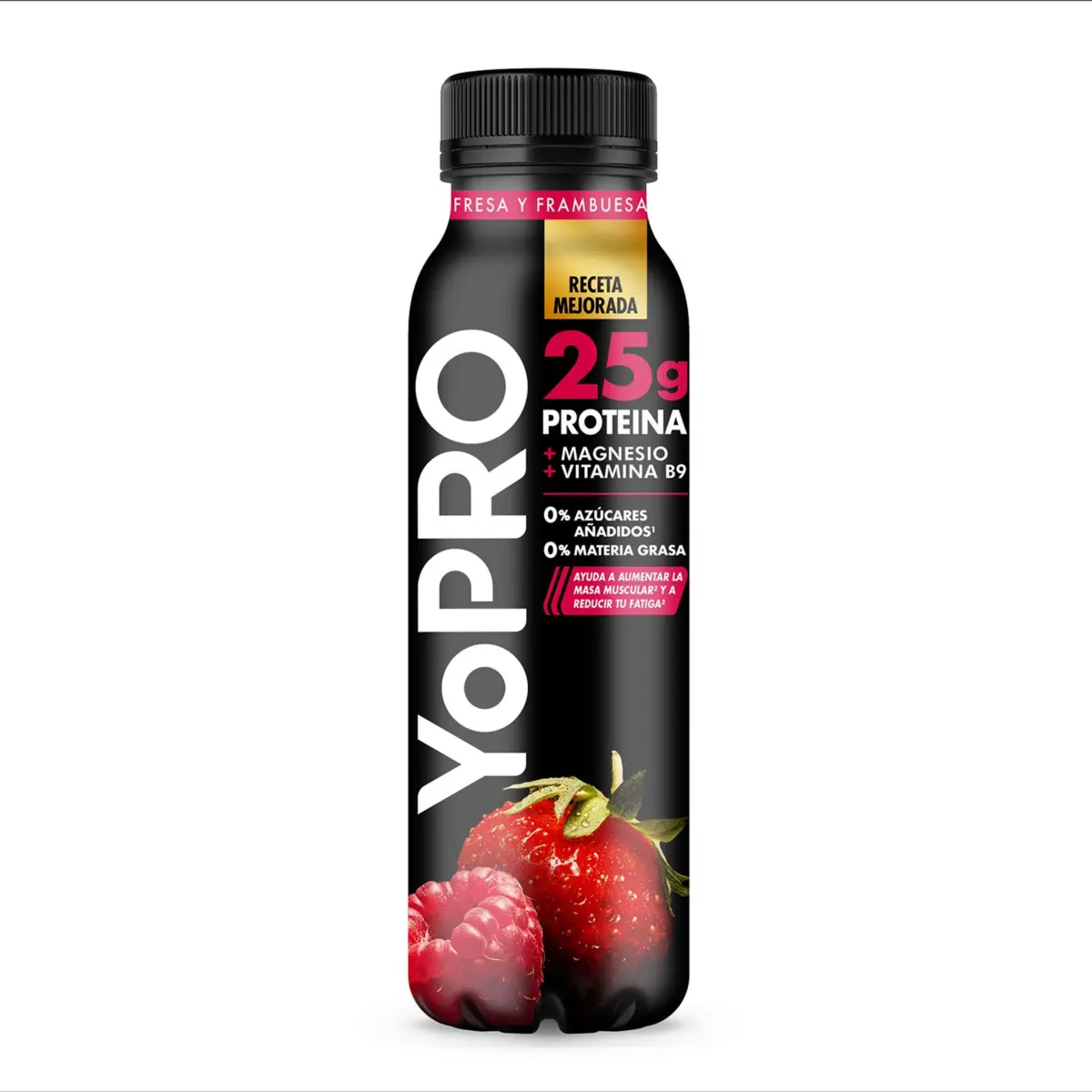 0%0% strawberry-raspberry protein dairy drink Yopro Danone
