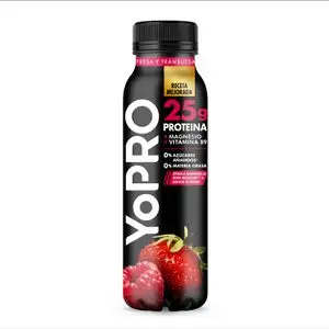 0%0% strawberry-raspberry protein dairy drink Yopro Danone