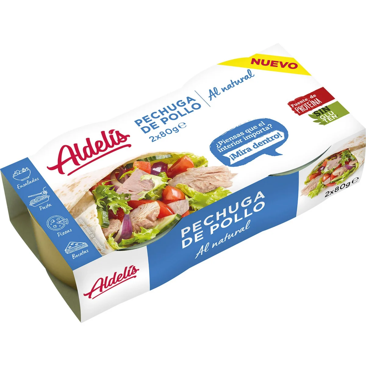 Pit de pollastre al natural, paquet de 2 Aldelis