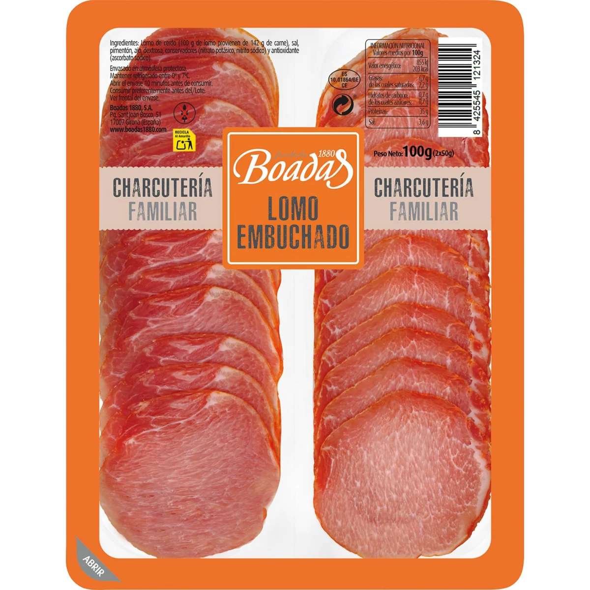 Cured pork loin, 2 units Boadas