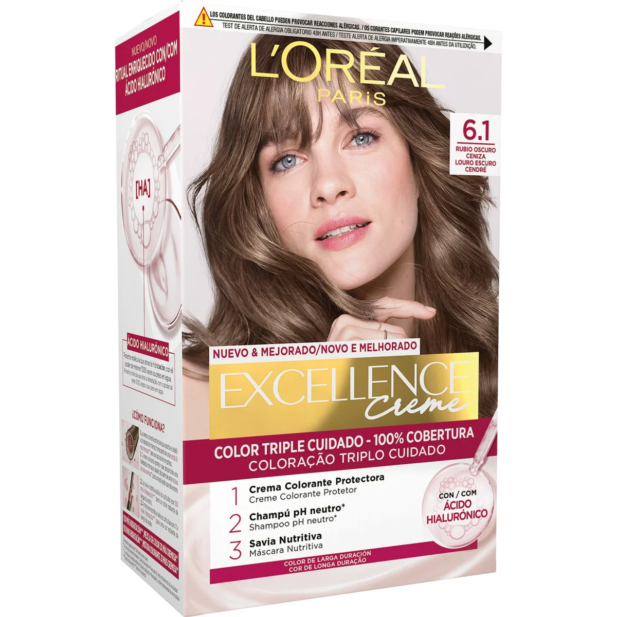 Hair dye Nº 6.1 dark ash blonde Excellence