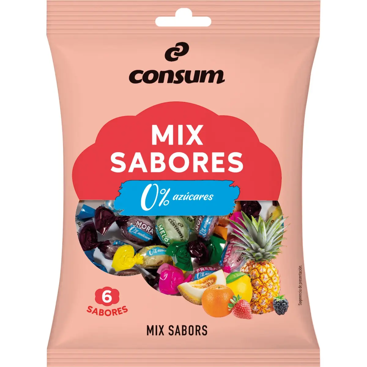 Caramelo Mix Frutas sin Azúcar Consum