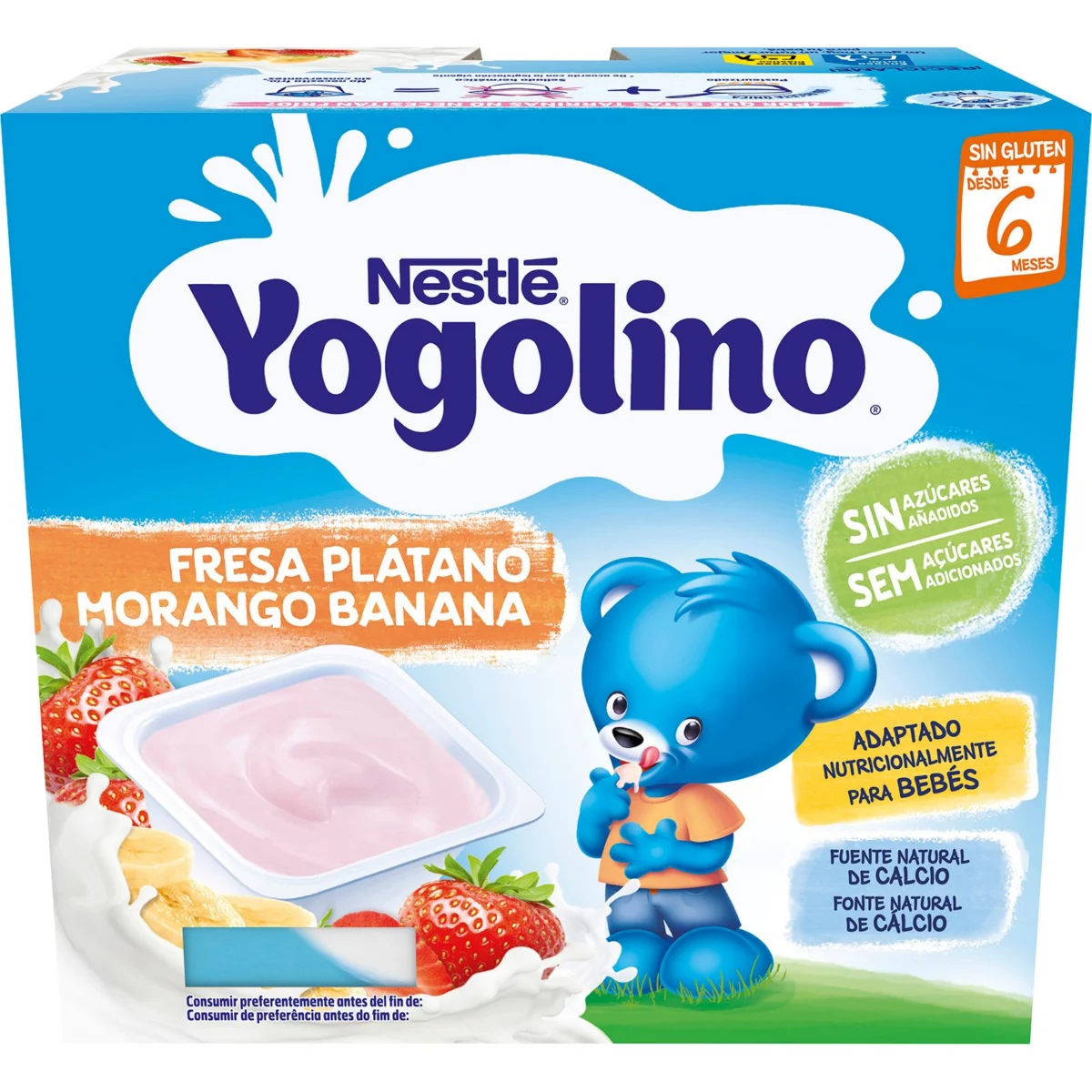 Yogolino Erdbeere und Banane 0% Zucker Nestle