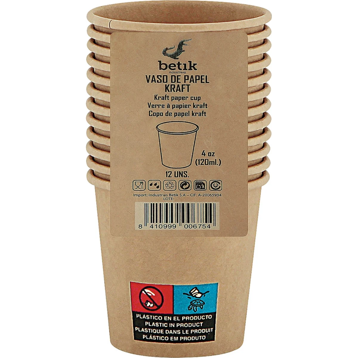 Kraftpapierbecher, 120 ml Betik