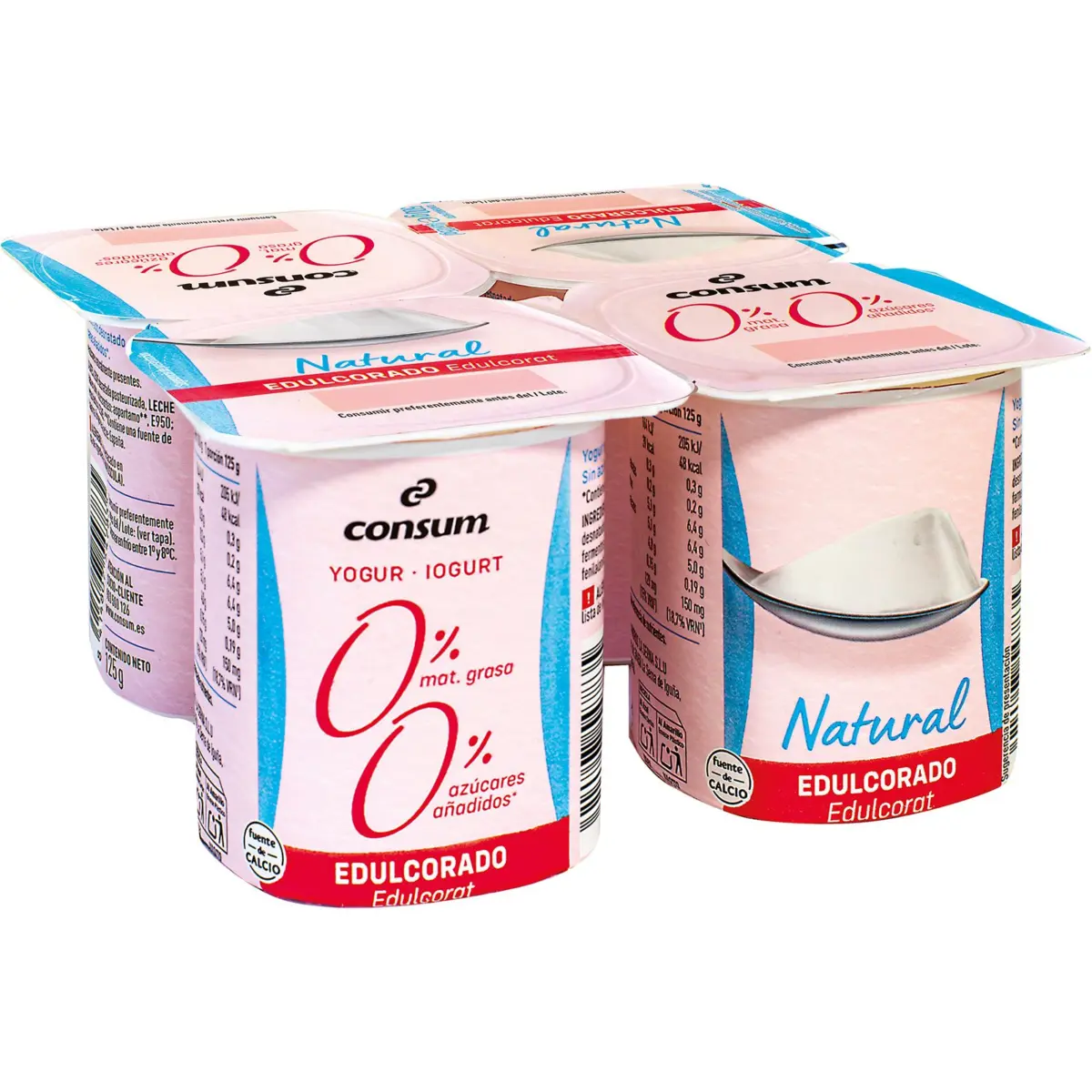 Sweetened natural yogurt 00%, 4 units Consum