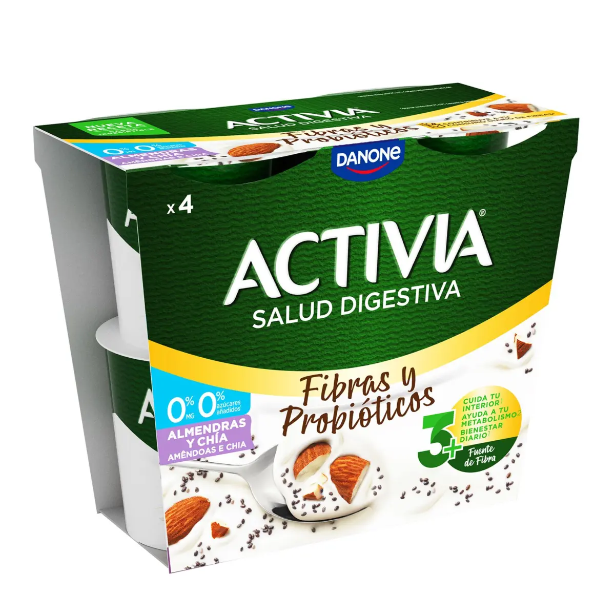 Activia 00% Semillas Chía y Almendra Danone