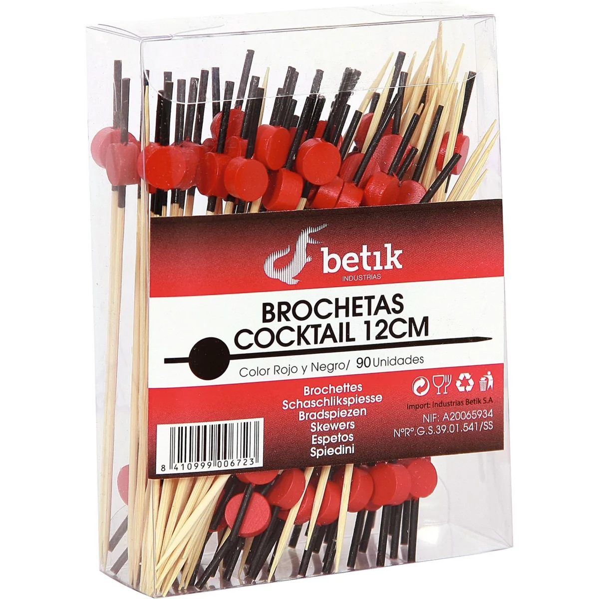 Broquetes d’aperitiu de bambú 12 cm 90 unitats Betik