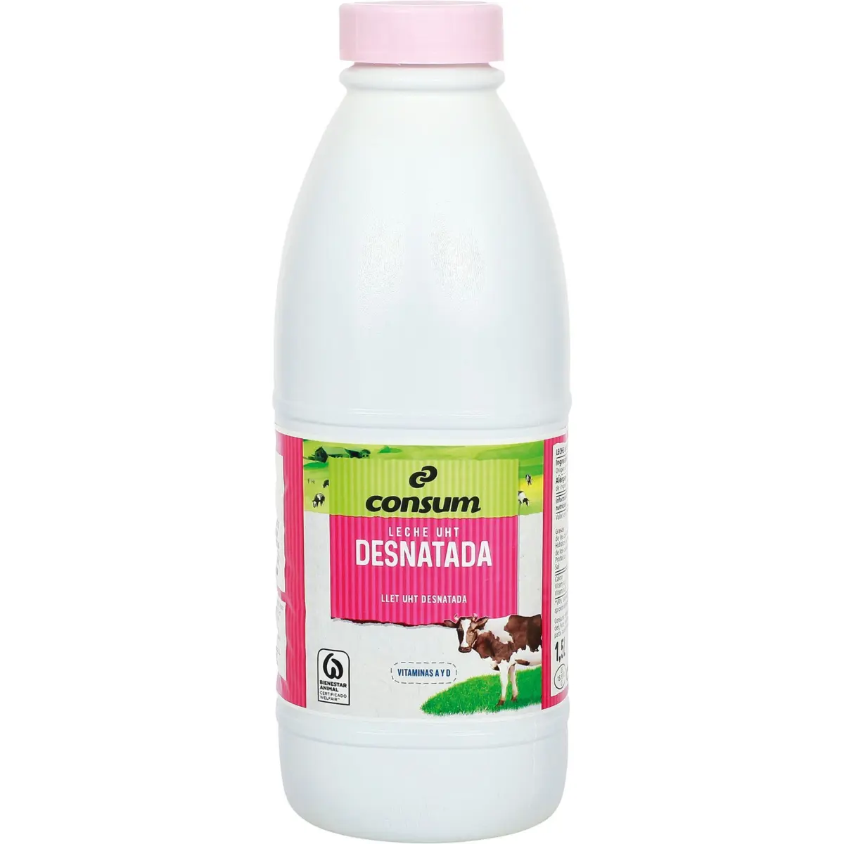 Lait écrémé, bouteille Consum