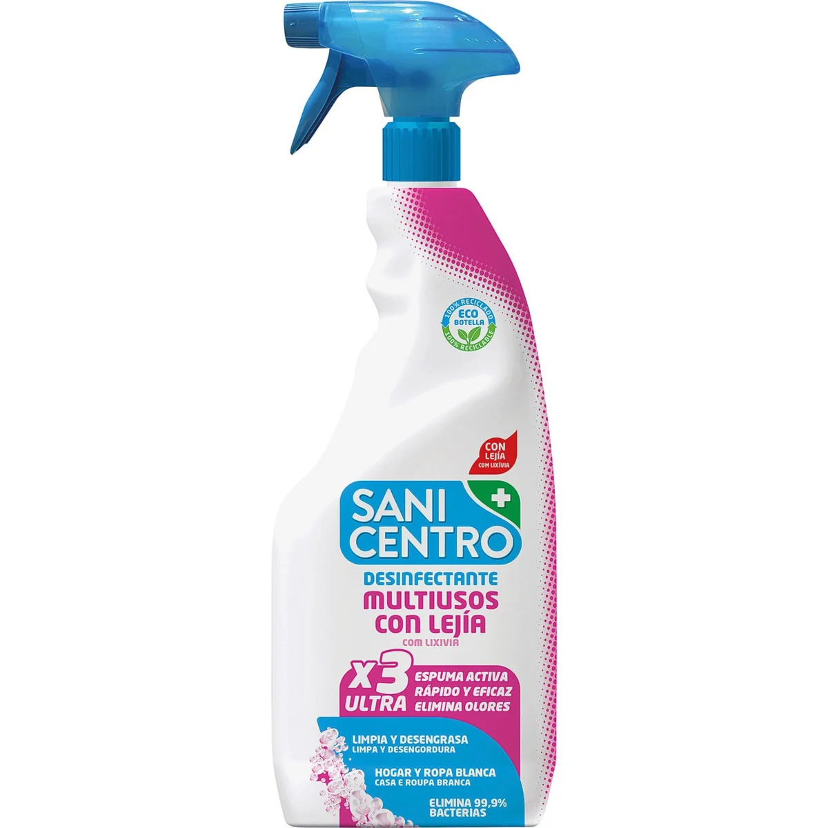 Multi-purpose bleach spray for home and white laundry Sanicentro