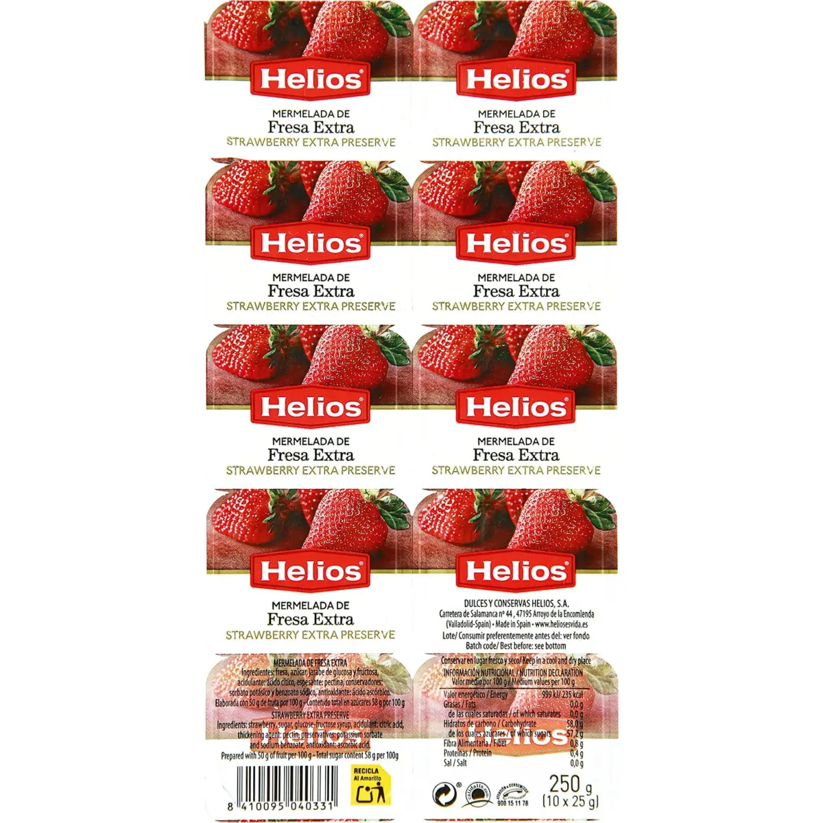 Confitura Fresa Pack de 10 Helios