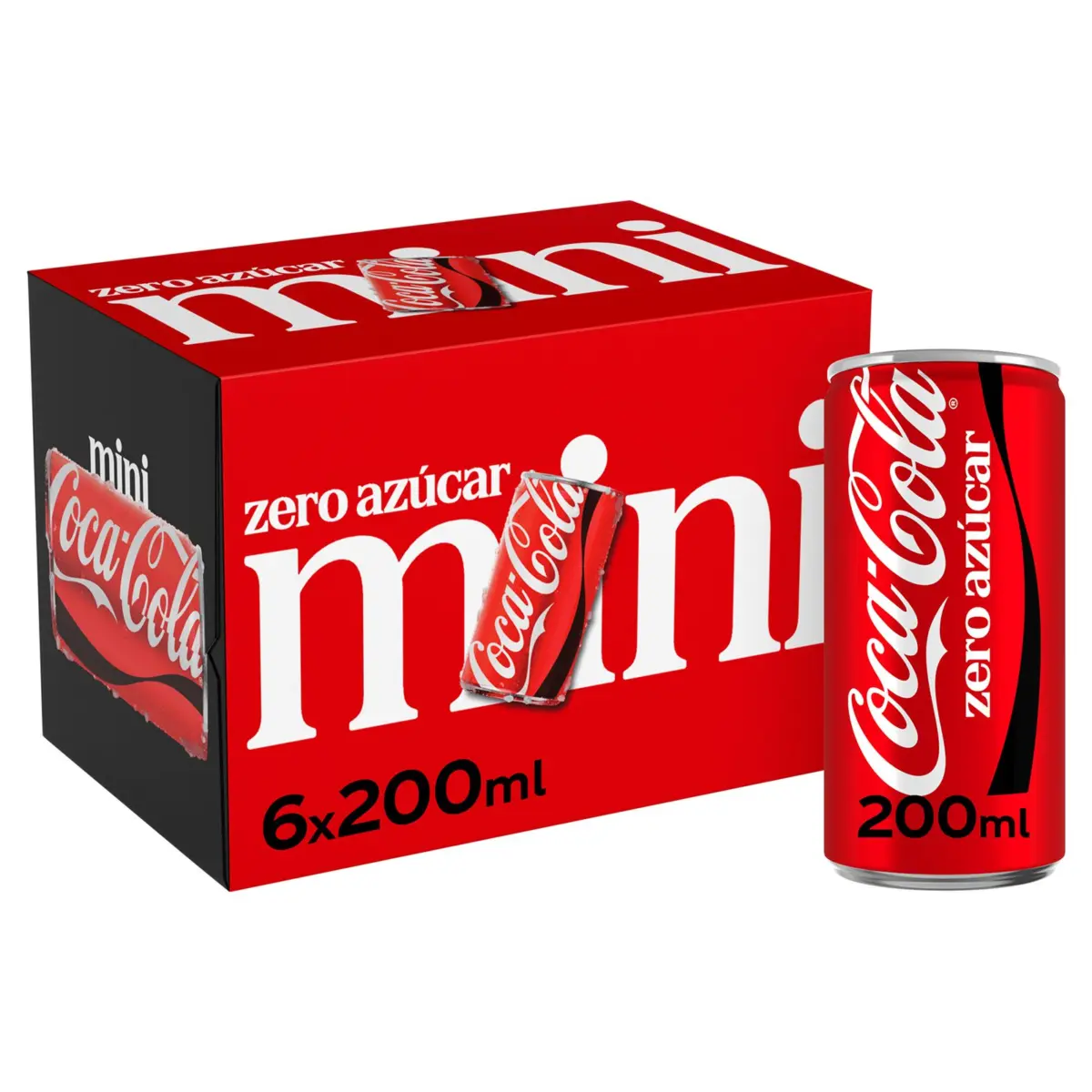 Cola Zero, unteilbarer Pack mit 6 Dosen Coca-Cola