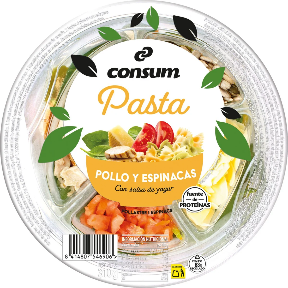 Ensalada Completa de Pasta y Pollo Consum