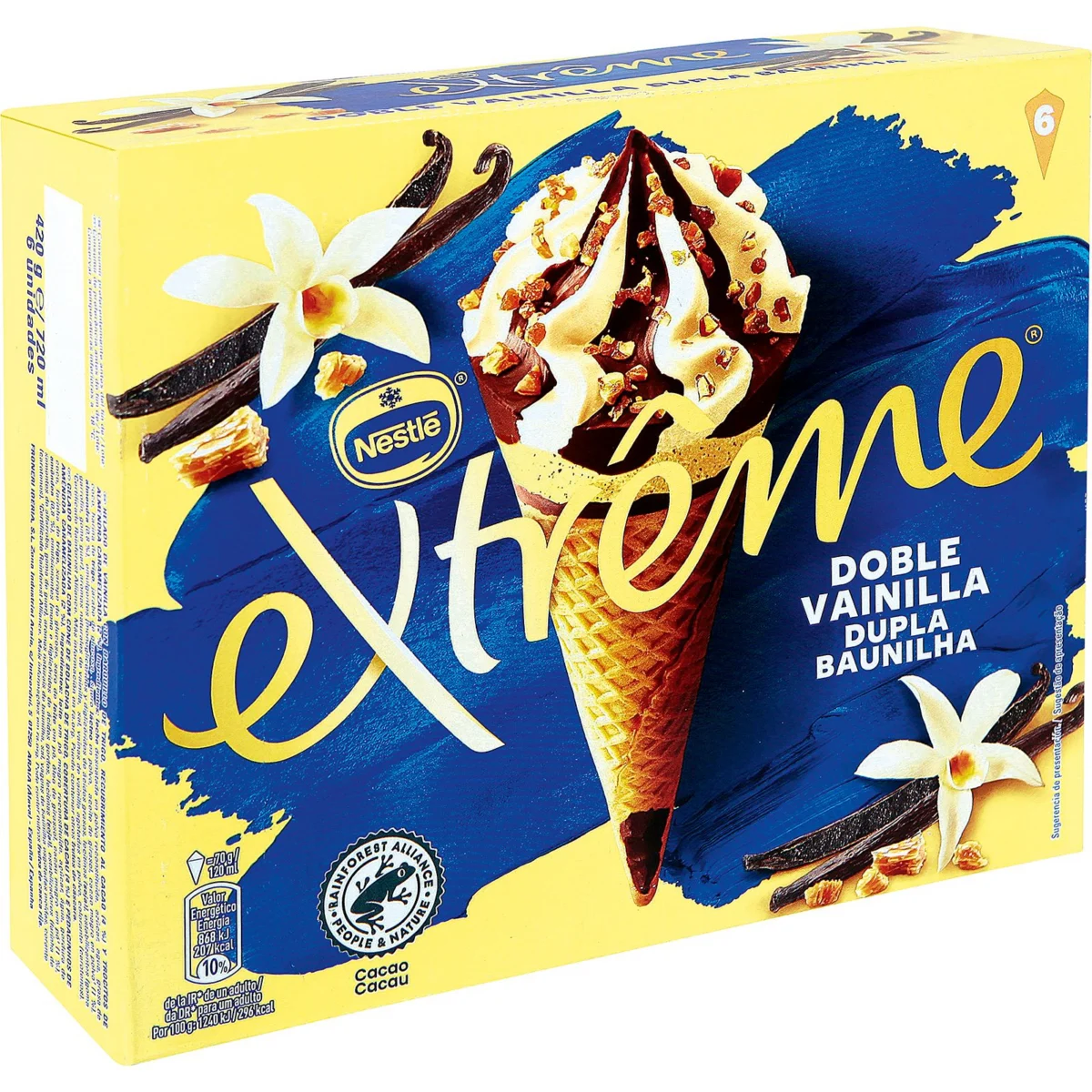 Cono Extreme Doble Vainilla Pack de 6 Nestle