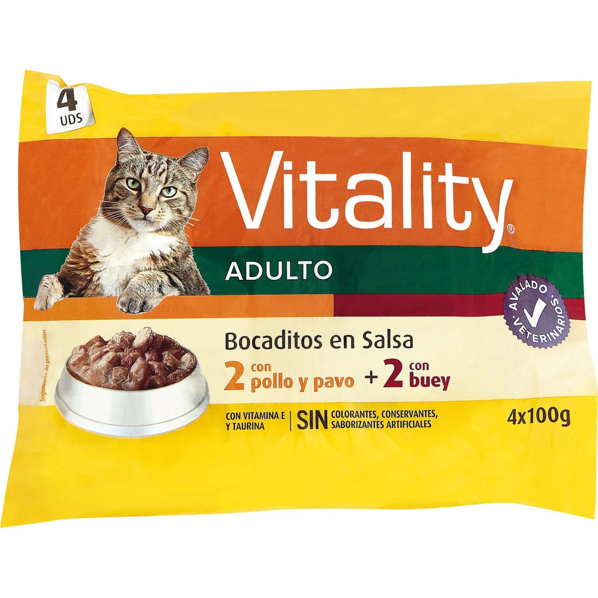 Comida Gatos Salsa Buey/Pollo Vitality