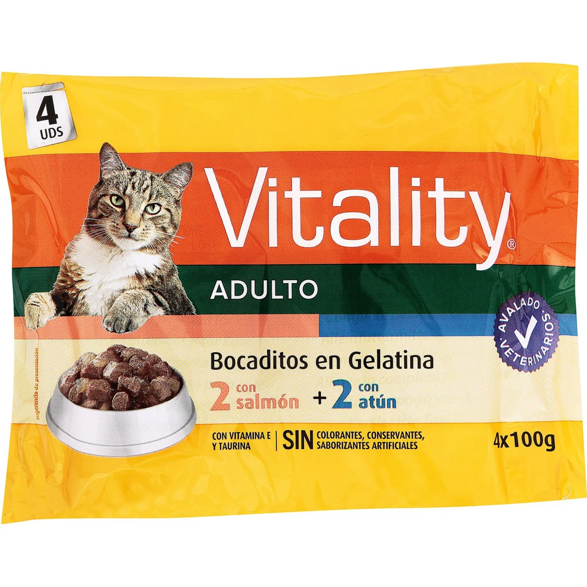Katzenfutter in Gelee mit Thunfisch und Lachs Vitality