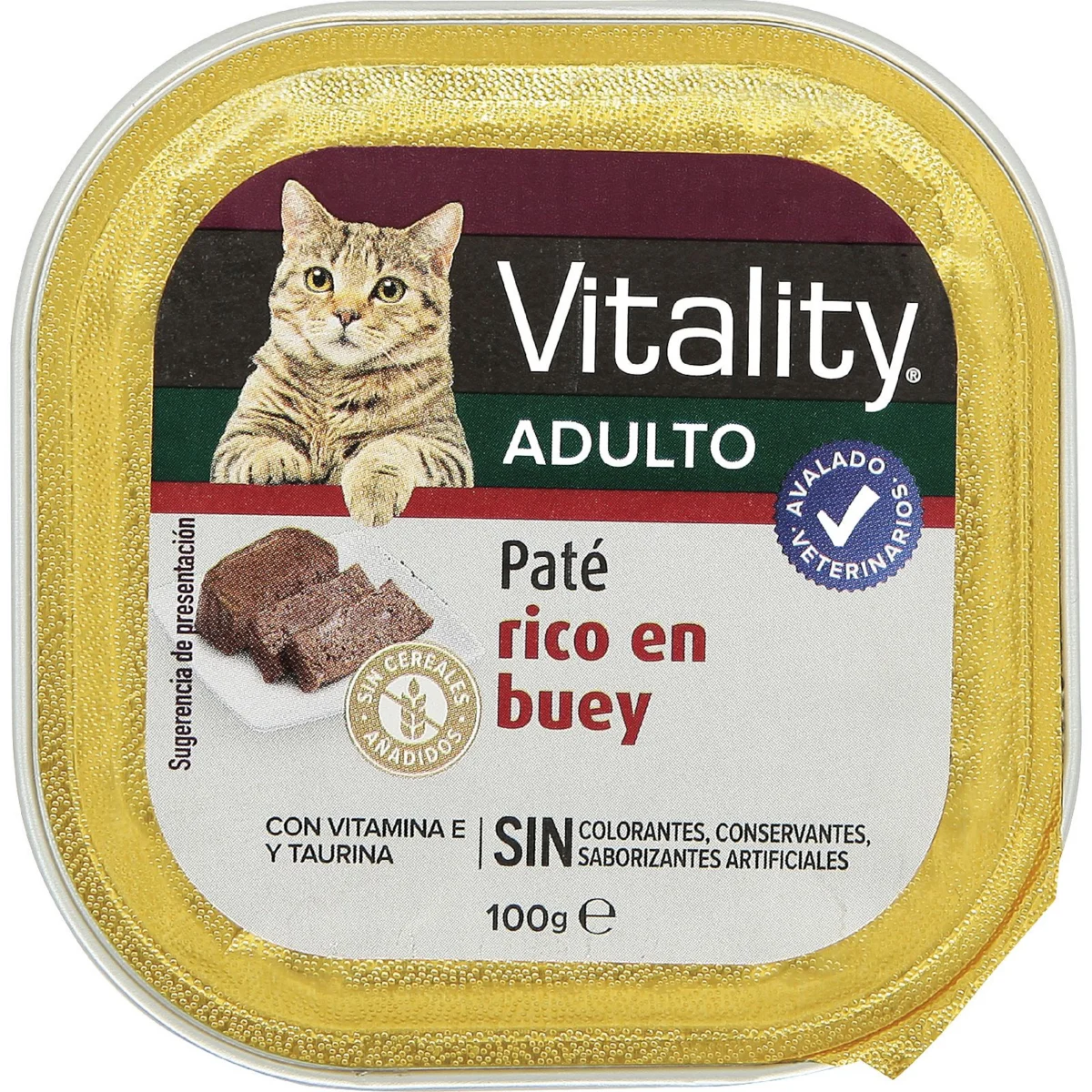 Menjar humit per a gats ric en bou Vitality