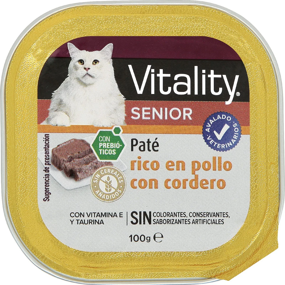Aliment humide pour chats seniors riche en poulet Vitality