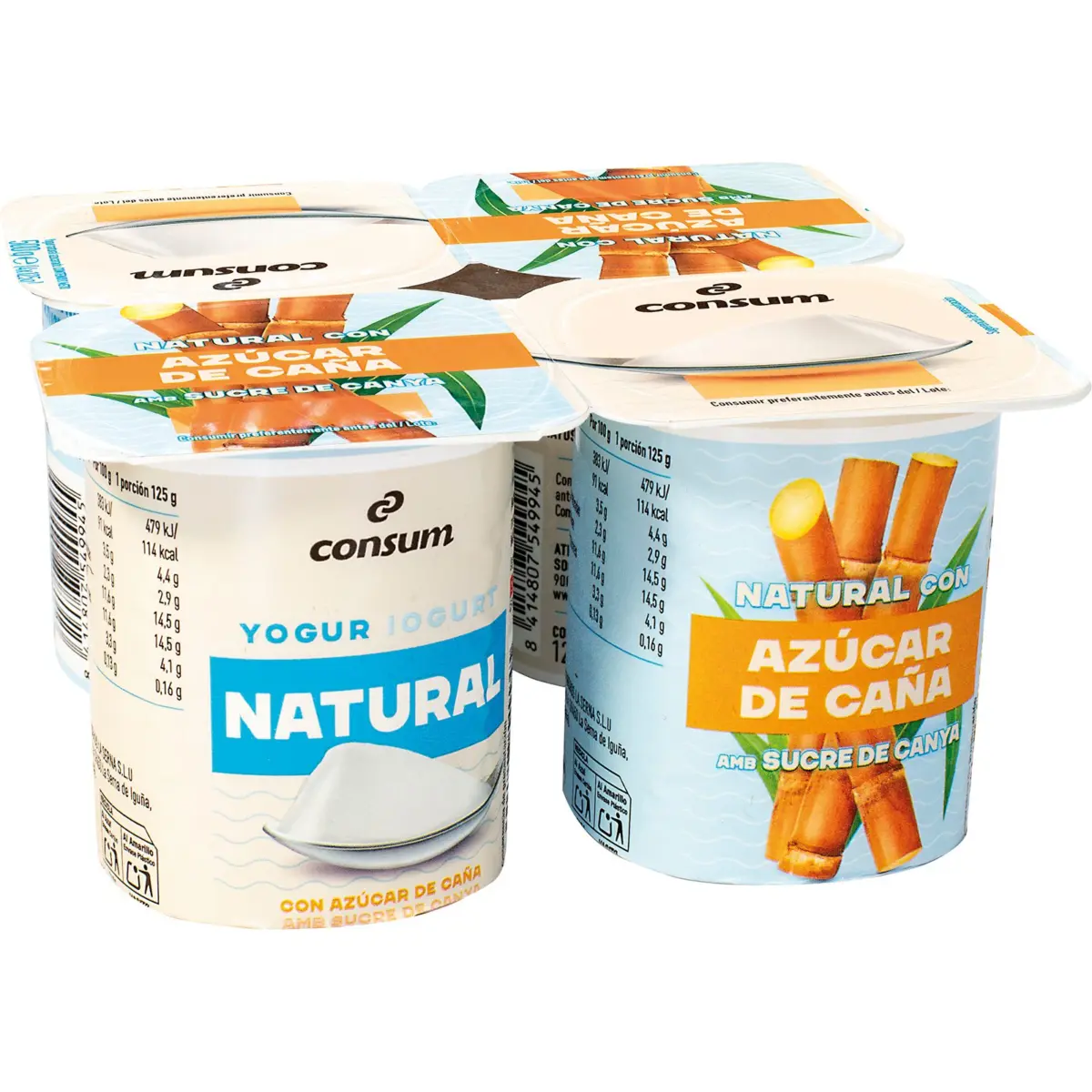 Yogur Natural con Azúcar de Caña Consum
